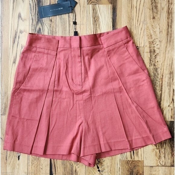 BCBGMaxAzria Pants - NWT - BCBGMaxAzria Women’s Pleated High Waisted Shorts (Burnt Orange Color, XS)